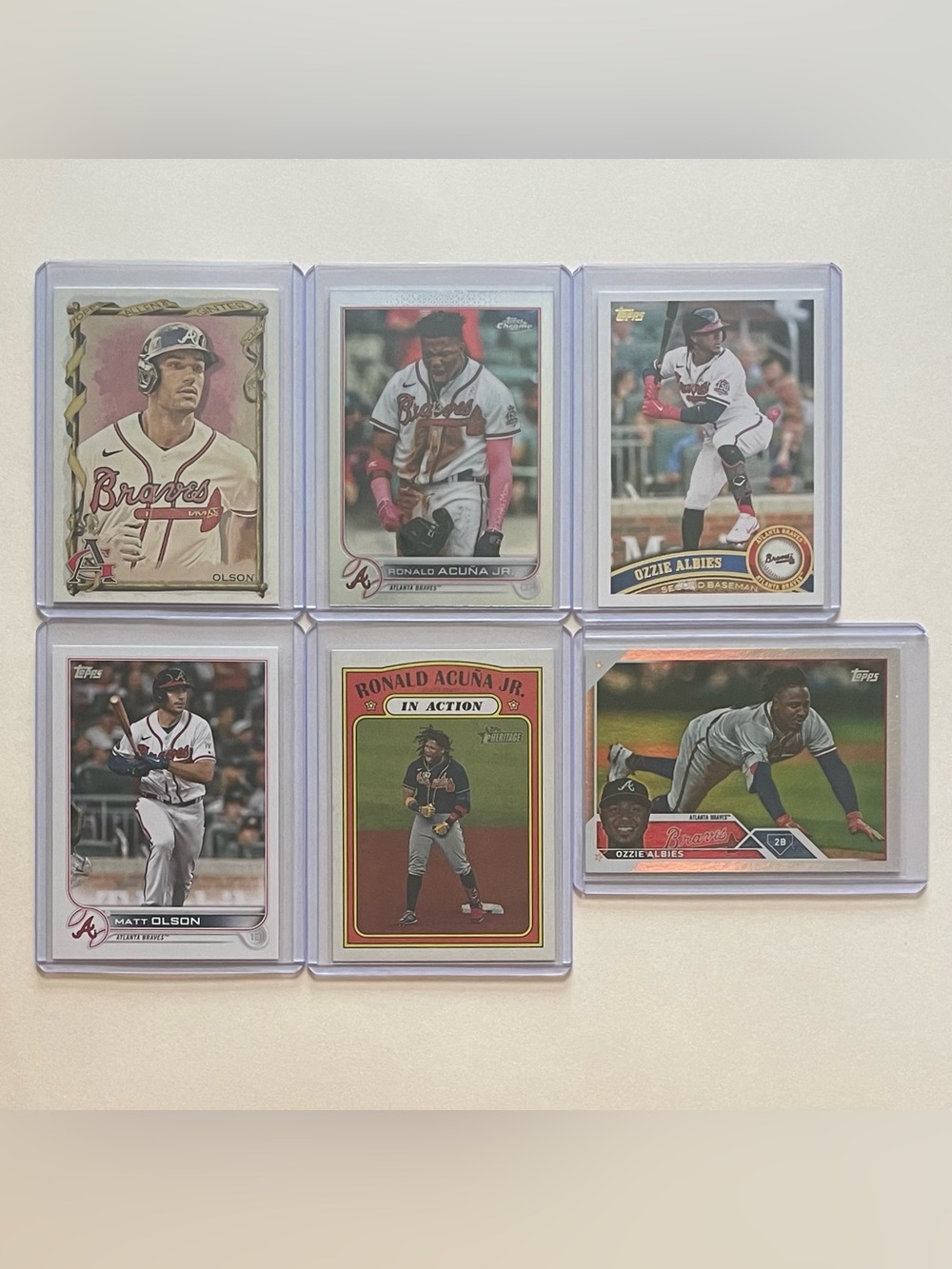Lot of 6 Atlanta Braves Topps MLB Baseball Cards